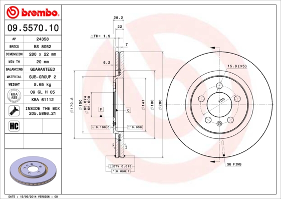 Brake Disc (Front axle)  Art. 09557010