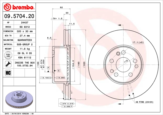 Brake Disc (Front axle)  Art. 09570420