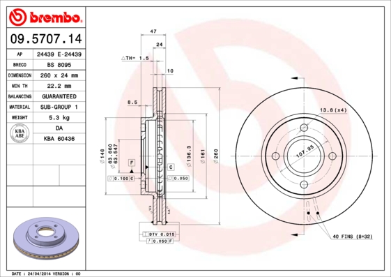 Brake Disc (Front axle)  Art. 09570714