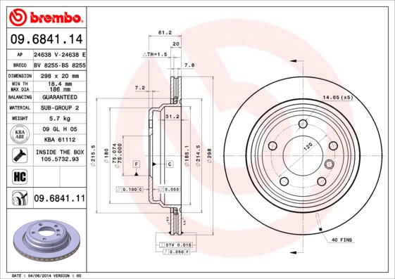 Brake Disc (Rear axle)  Art. 09684111