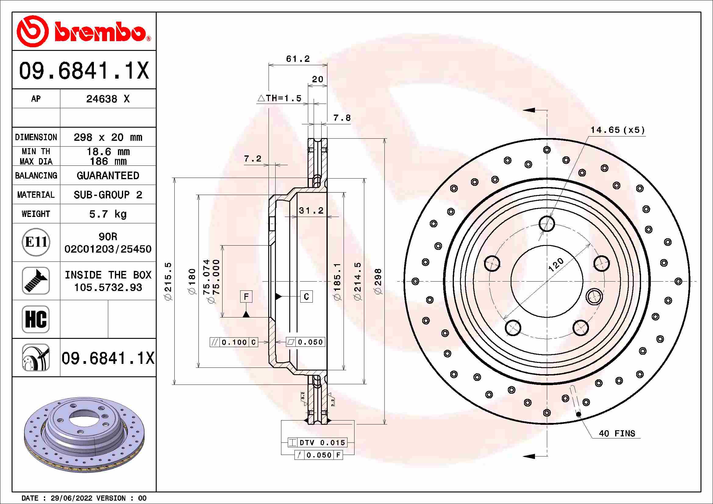 Brake Disc  Art. 0968411X