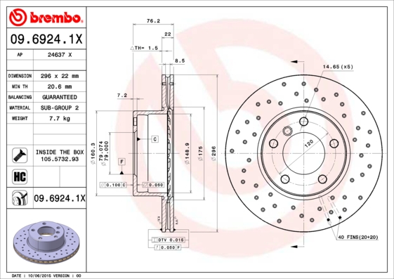 Brake Disc (Front axle)  Art. 0969241X