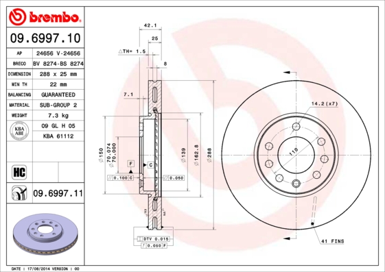 Brake Disc (Front axle)  Art. 09699711