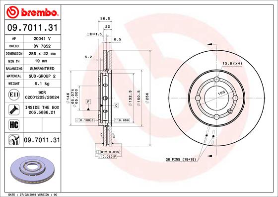 Brake Disc (Front axle)  Art. 09701131