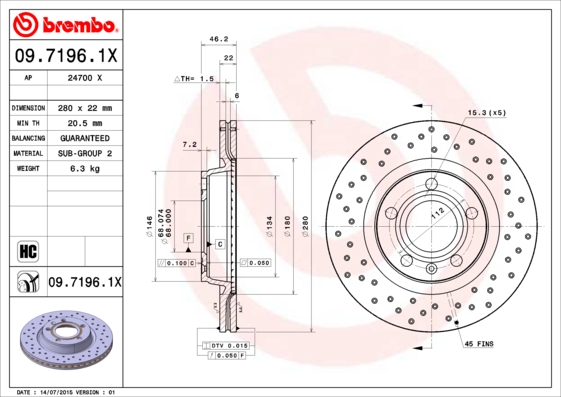 Brake Disc (Front axle)  Art. 0971961X