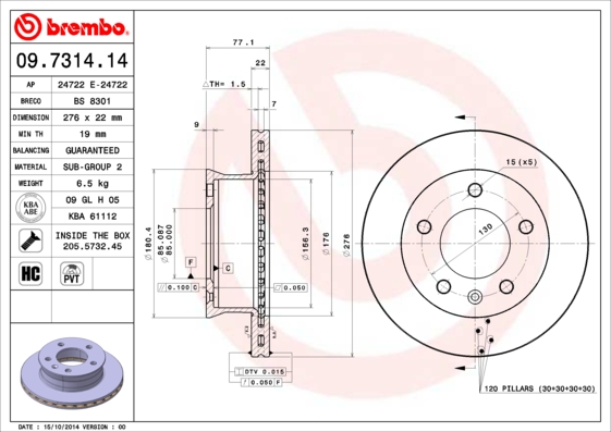 Brake Disc (Front axle)  Art. 09731414