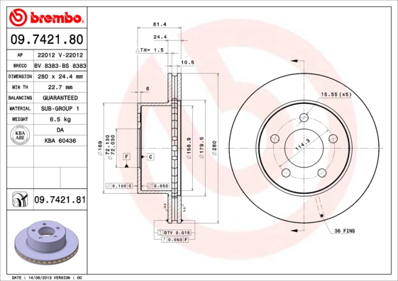 Brake Disc (Front axle)  Art. 09742181