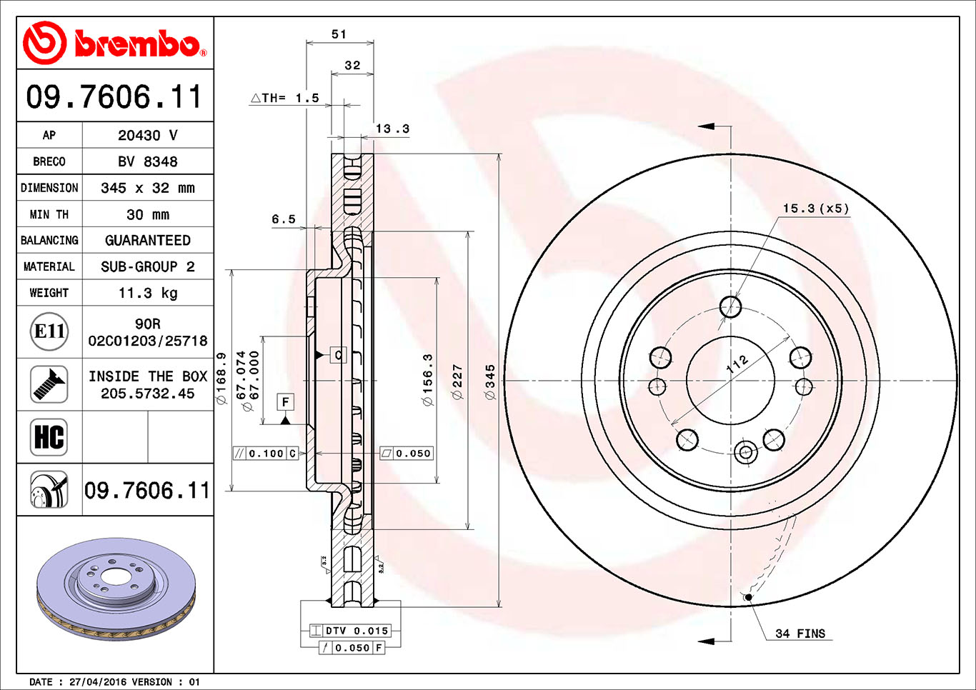 Brake Disc (Front axle)  Art. 09760611