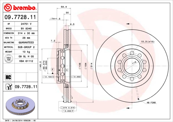 Brake Disc (Front axle)  Art. 09772811