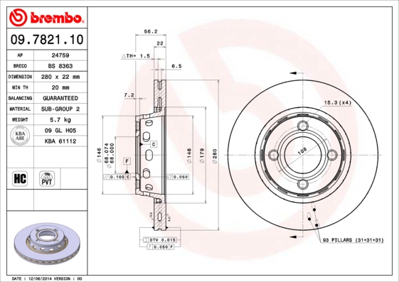 Brake Disc (Front axle)  Art. 09782110