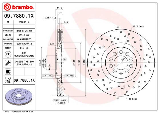 Brake Disc (Front axle, Rear axle)  Art. 0978801X