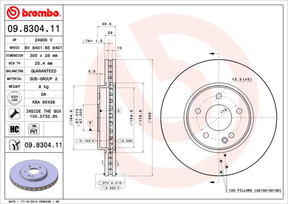 Brake Disc (Front axle)  Art. 09830411