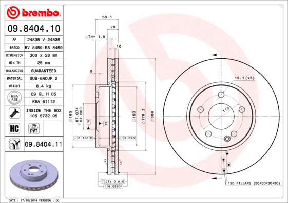 Brake Disc (Front axle)  Art. 09840411