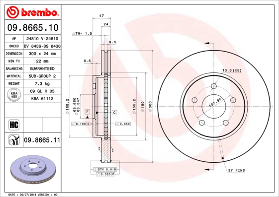 Brake Disc (Front axle)  Art. 09866511