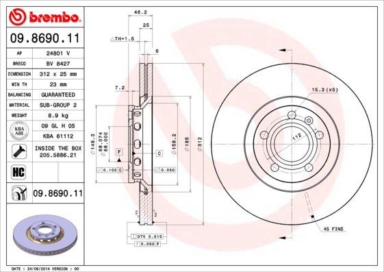 Brake Disc (Front axle)  Art. 09869011