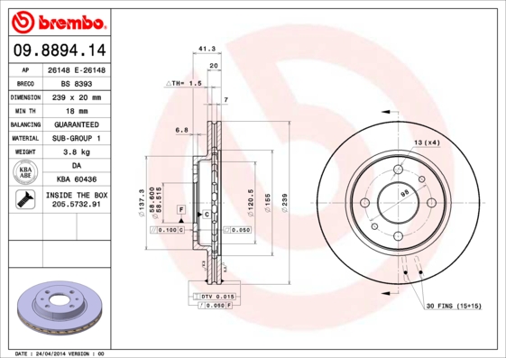 Brake Disc (Front axle)  Art. 09889414