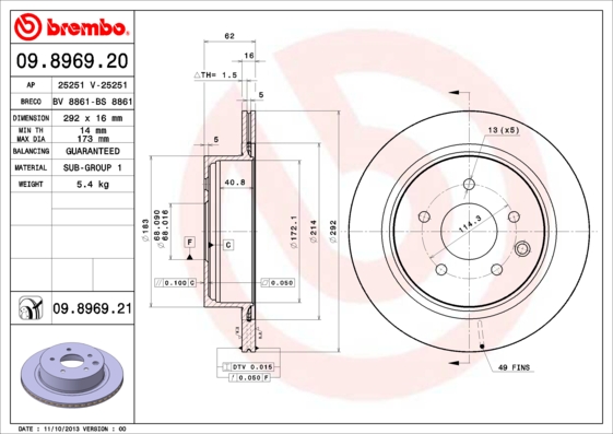 Brake Disc (Rear axle)  Art. 09896921