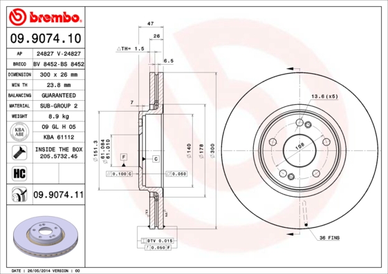 Brake Disc (Front axle)  Art. 09907411