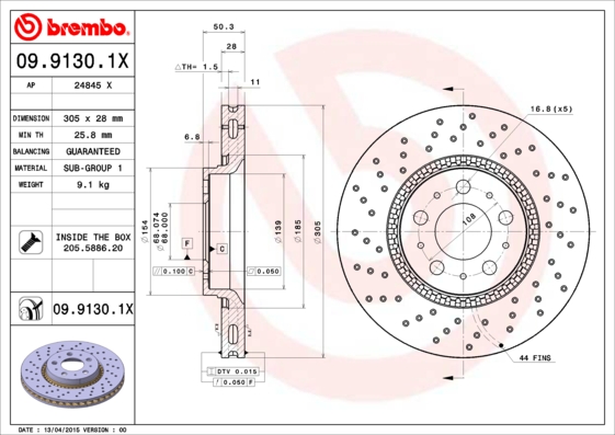 Brake Disc (Front axle)  Art. 0991301X