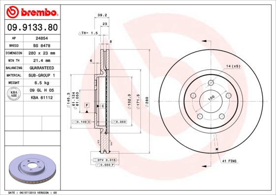 Brake Disc (Front axle)  Art. 09913381