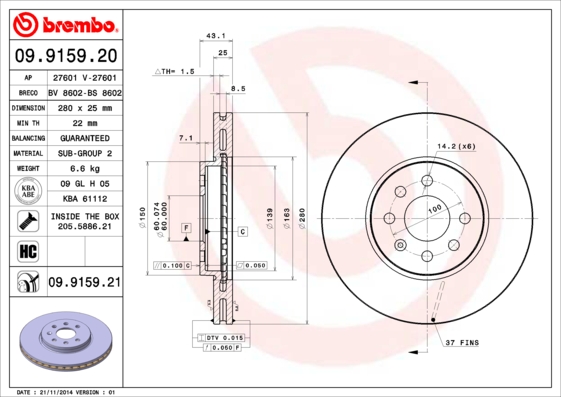 Brake Disc (Front axle)  Art. 09915921