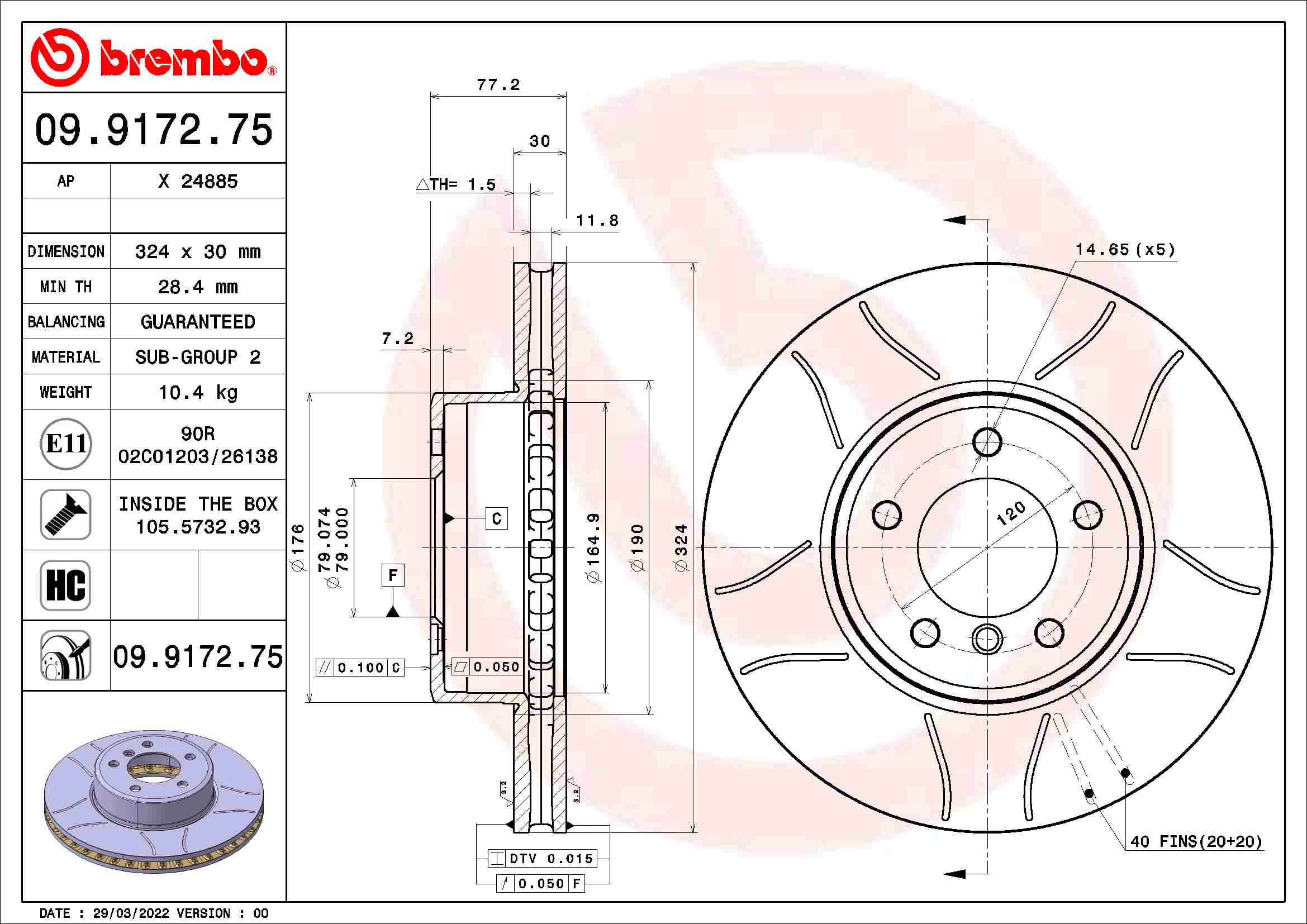 Brake Disc  Art. 09917275