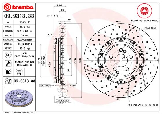 Brake Disc  Art. 09931333