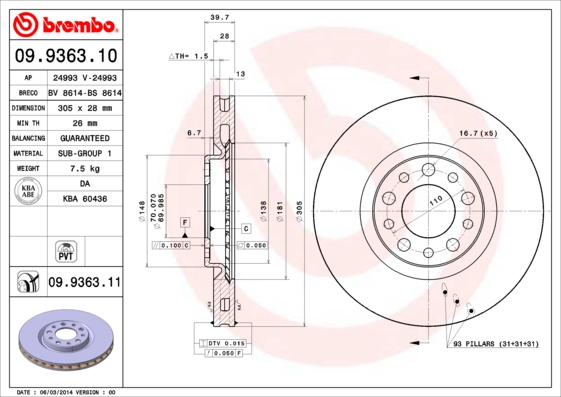 Brake Disc (Front axle)  Art. 09936311