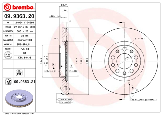 Brake Disc (Front axle)  Art. 09936321