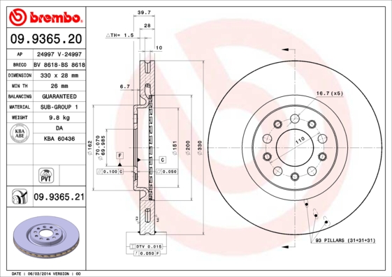 Brake Disc (Front axle)  Art. 09936521