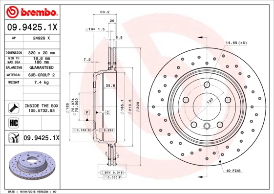 Brake Disc (Rear axle)  Art. 0994251X