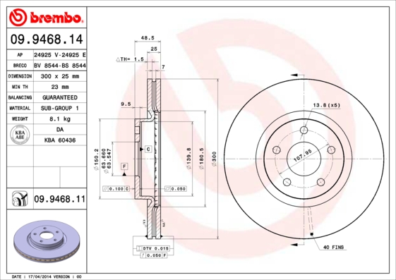 Brake Disc (Front axle)  Art. 09946811