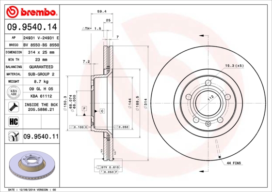 Brake Disc (Front axle)  Art. 09954011