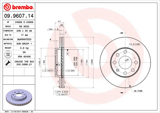 Brake Disc (Front axle)  Art. 09960714