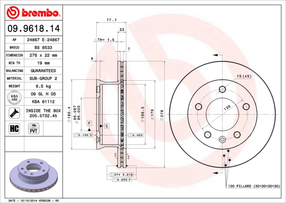 Brake Disc (Front axle)  Art. 09961814