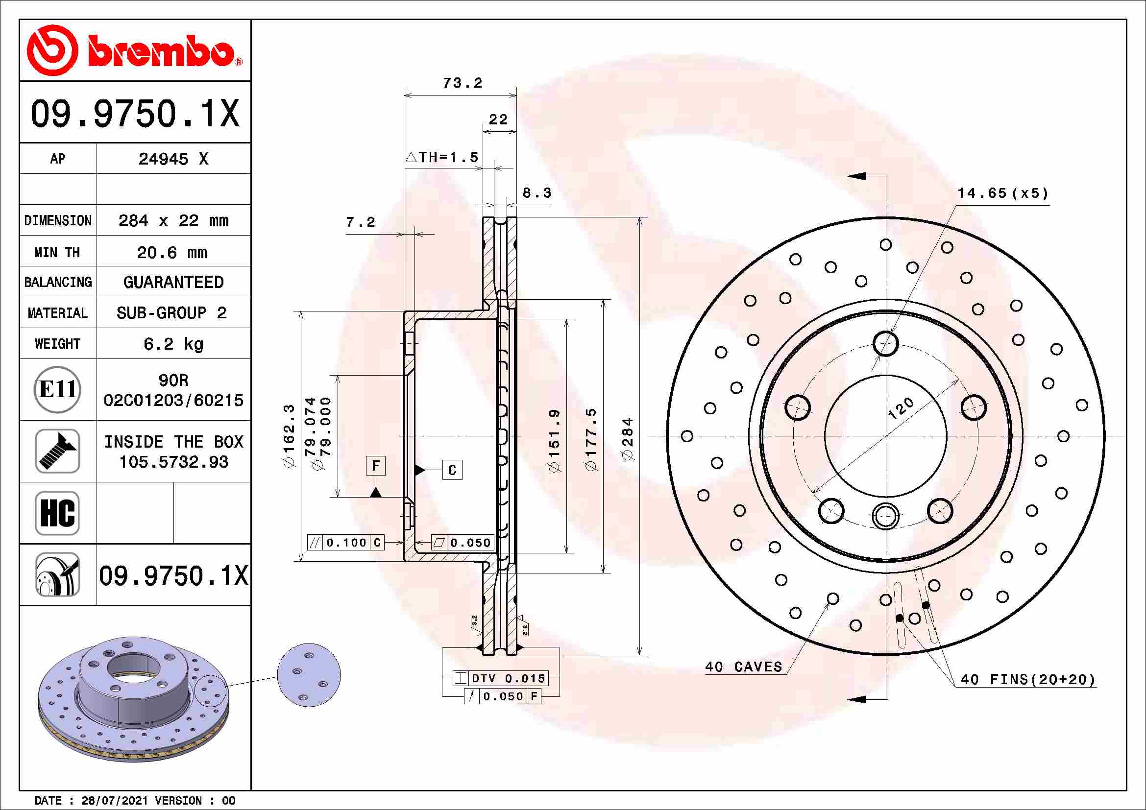 Brake Disc (Front axle)  Art. 0997501X