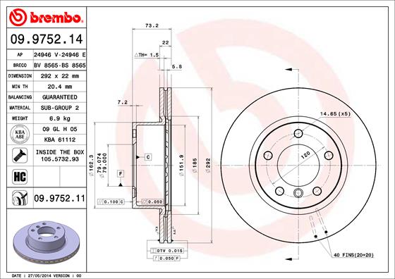 Brake Disc (Front axle, Rear axle)  Art. 09975211