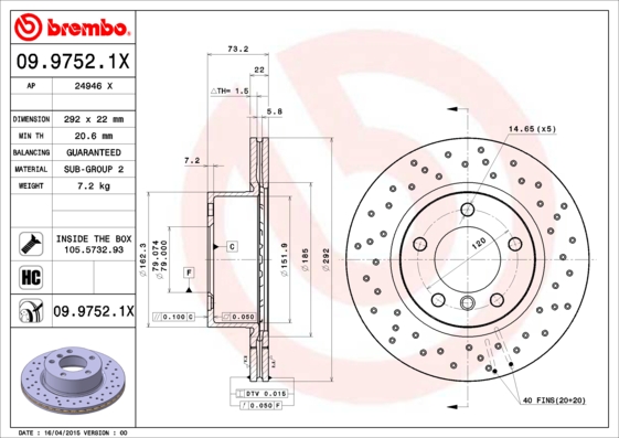 Brake Disc (Front axle, Rear axle)  Art. 0997521X