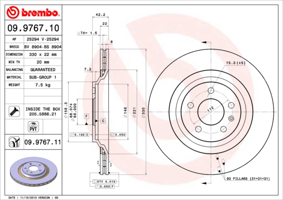 Brake Disc (Rear axle)  Art. 09976711