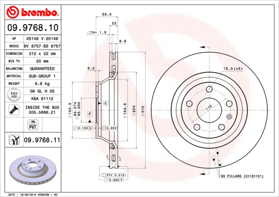 Brake Disc (Rear axle)  Art. 09976811