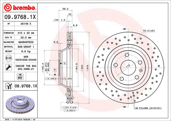 Brake Disc (Rear axle)  Art. 0997681X