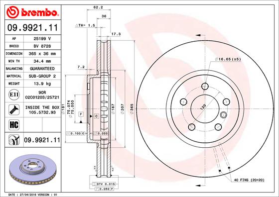 Brake Disc (Front axle)  Art. 09992111