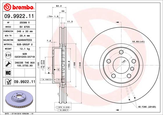 Brake Disc (Front axle)  Art. 09992211