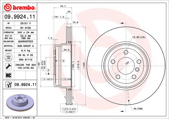 Brake Disc (Rear axle)  Art. 09992411