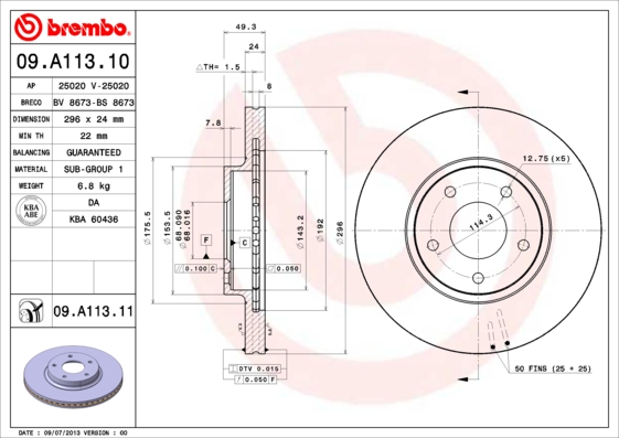 Brake Disc (Front axle)  Art. 09A11311