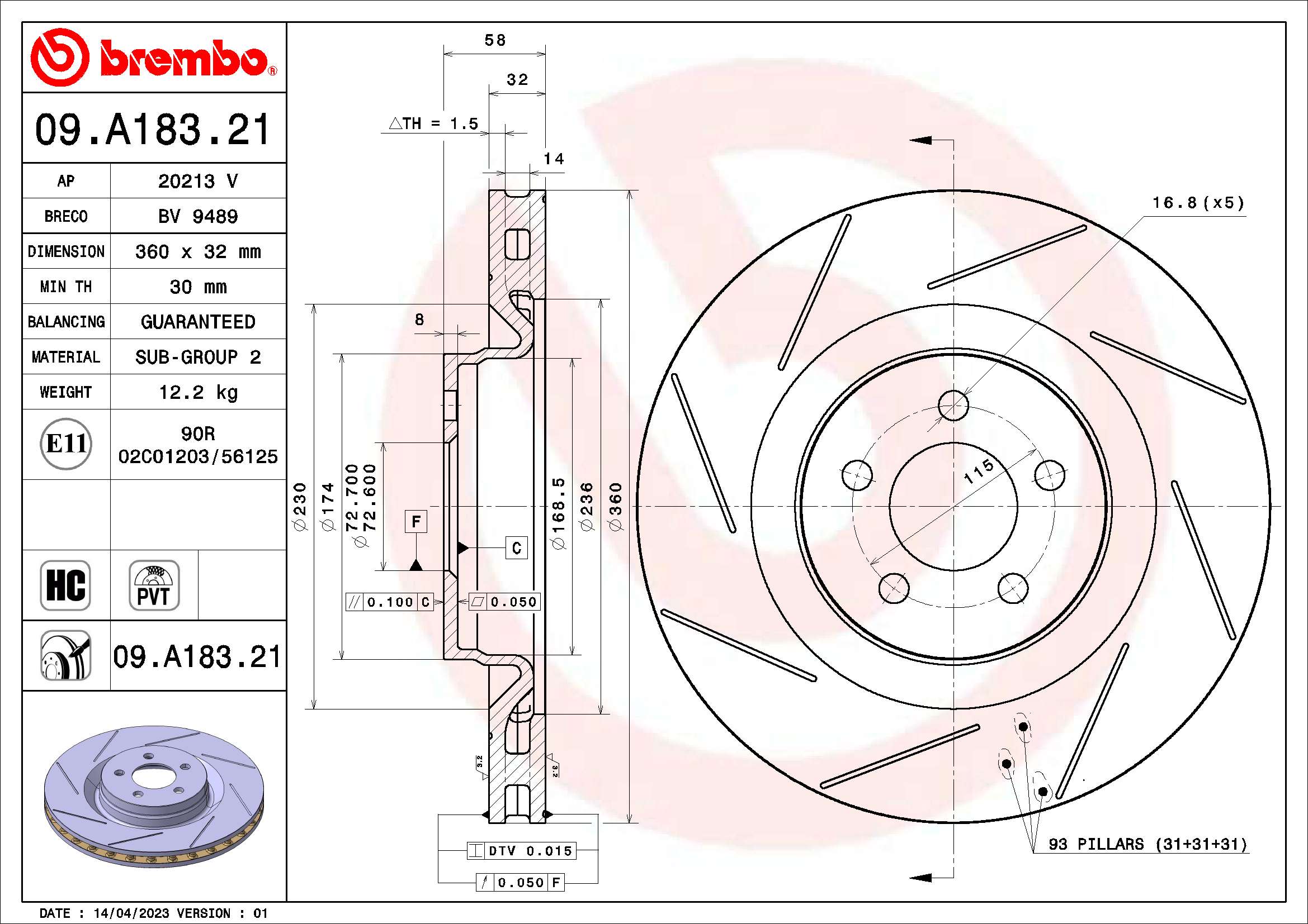 Brake Disc  Art. 09A18321