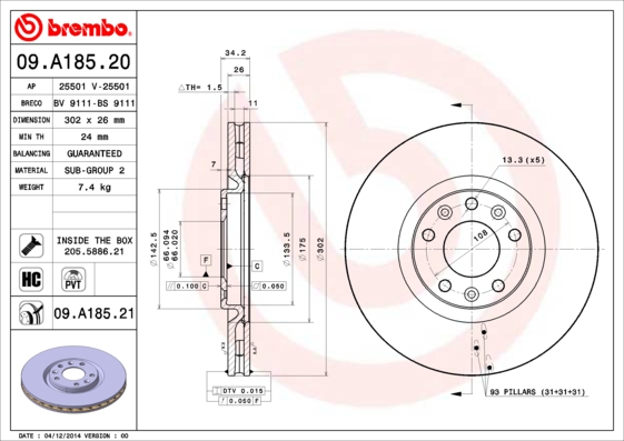 Brake Disc (Front axle)  Art. 09A18521