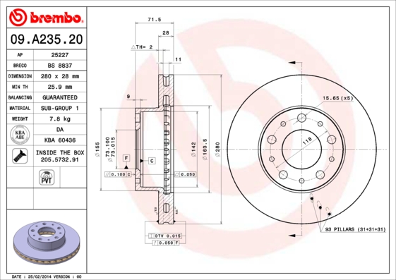 Brake Disc (Front axle)  Art. 09A23520