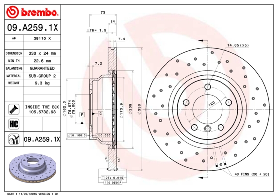 Brake Disc (Front axle)  Art. 09A2591X