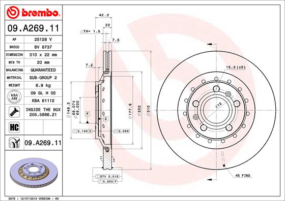 Brake Disc (Rear axle)  Art. 09A26911